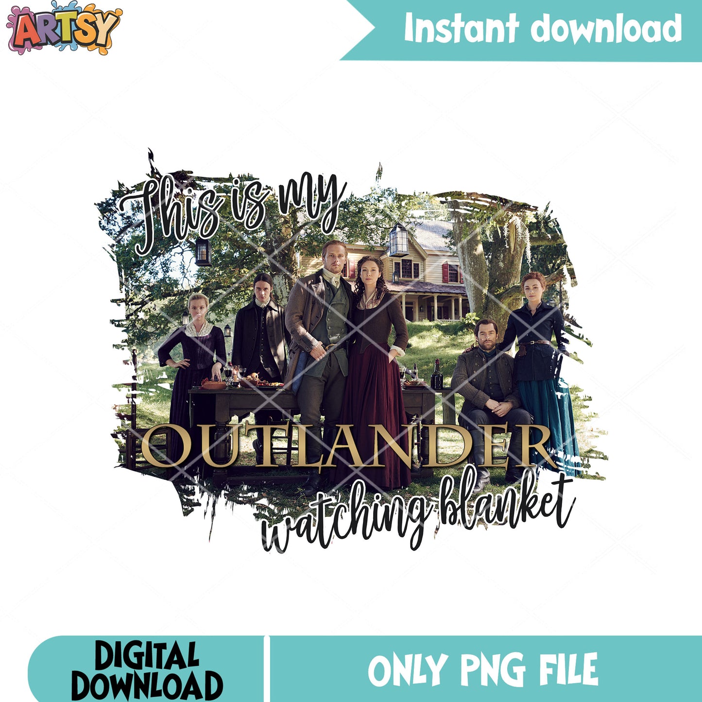 Outlander christmas blanket png, Jamie Fraser png, Claire Fraser png