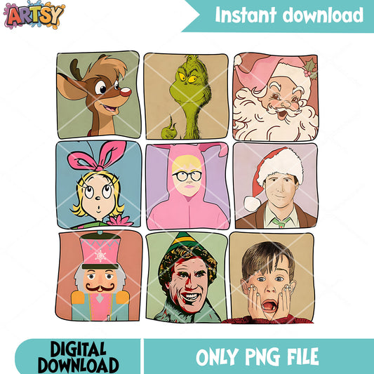 Outlook christmas character png, santa claus png, home alone png