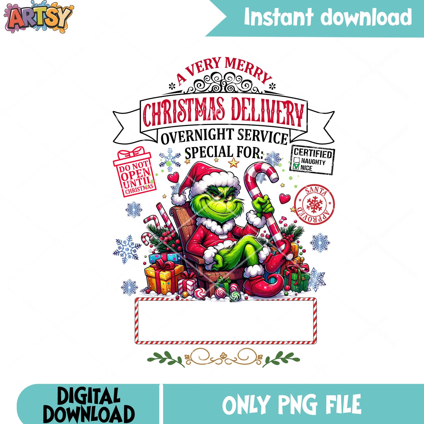 Overnight service special for grinch png, xmas png, the grinch png