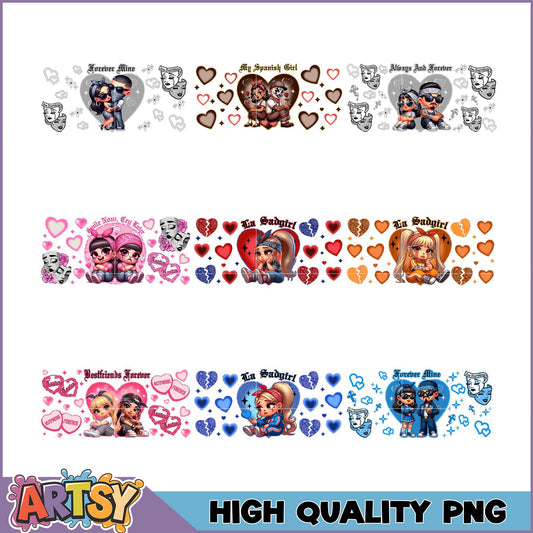 PNG Bundle Cute Couples & Sad Girl Designs