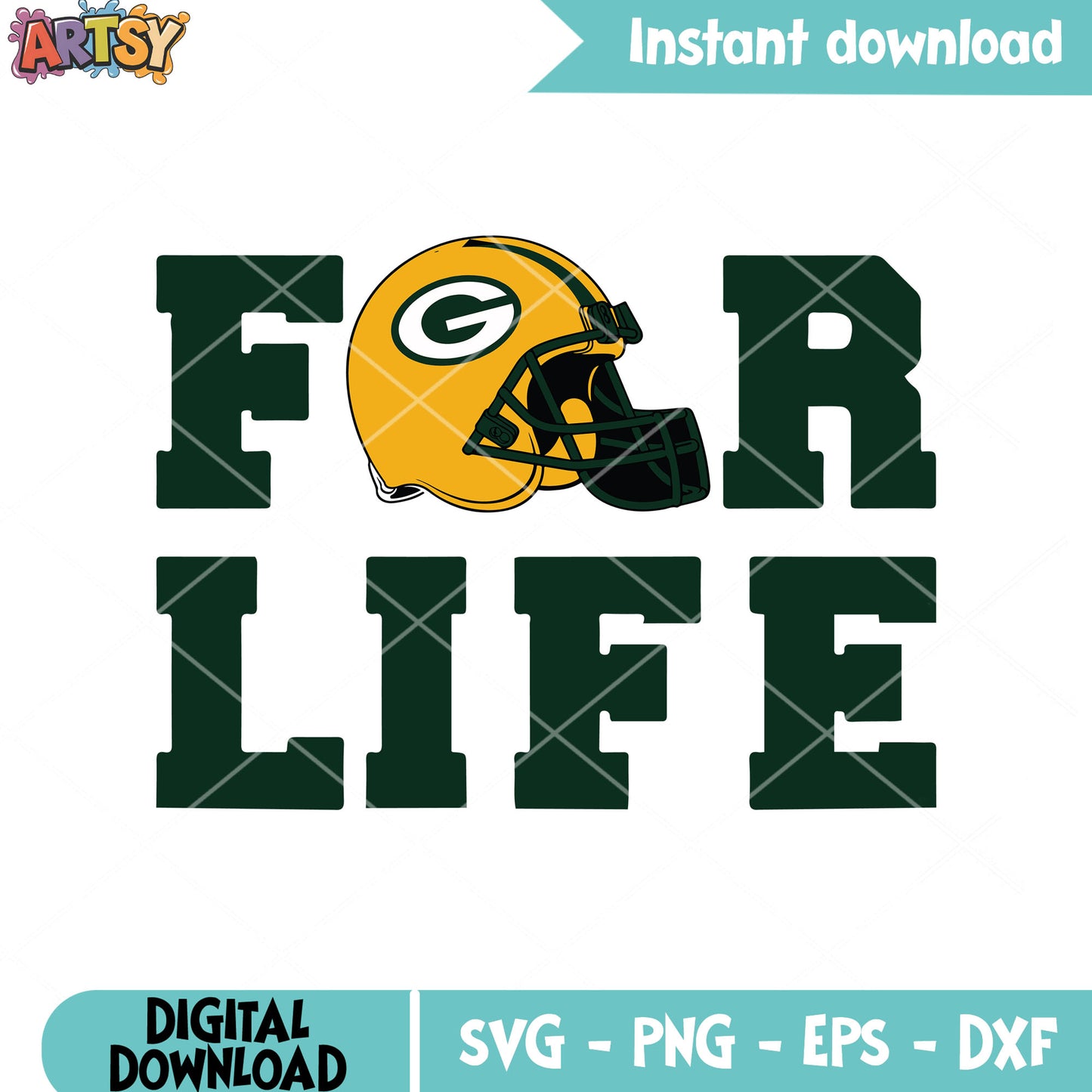 Packers for life helmet svg, green bay packers svg, nfl teams svg