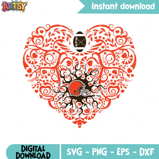 Padded headgear orange svg, nfl teams svg, cleveland browns svg