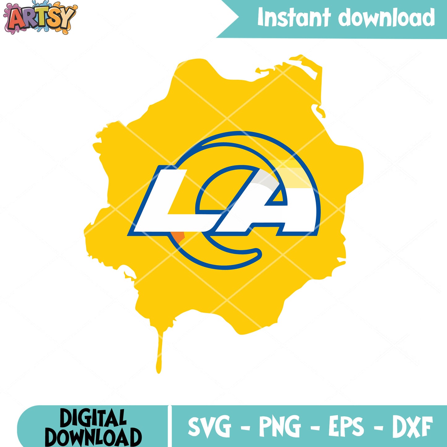 Painting of a football nfl svg, los angeles rams svg, nfl west svg