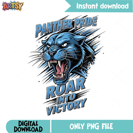 Panther Pride Roar Into Victory PNG, School Mascot PNG, Team Spirit PNG