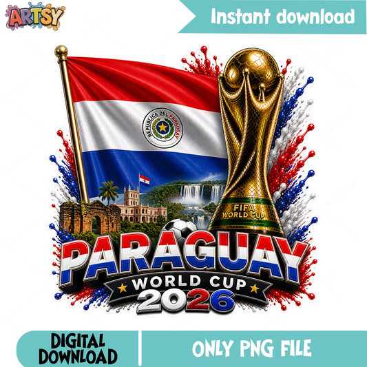 Paraguay World Cup 2026 PNG, Soccer Football Trophy PNG, FIFA PNG