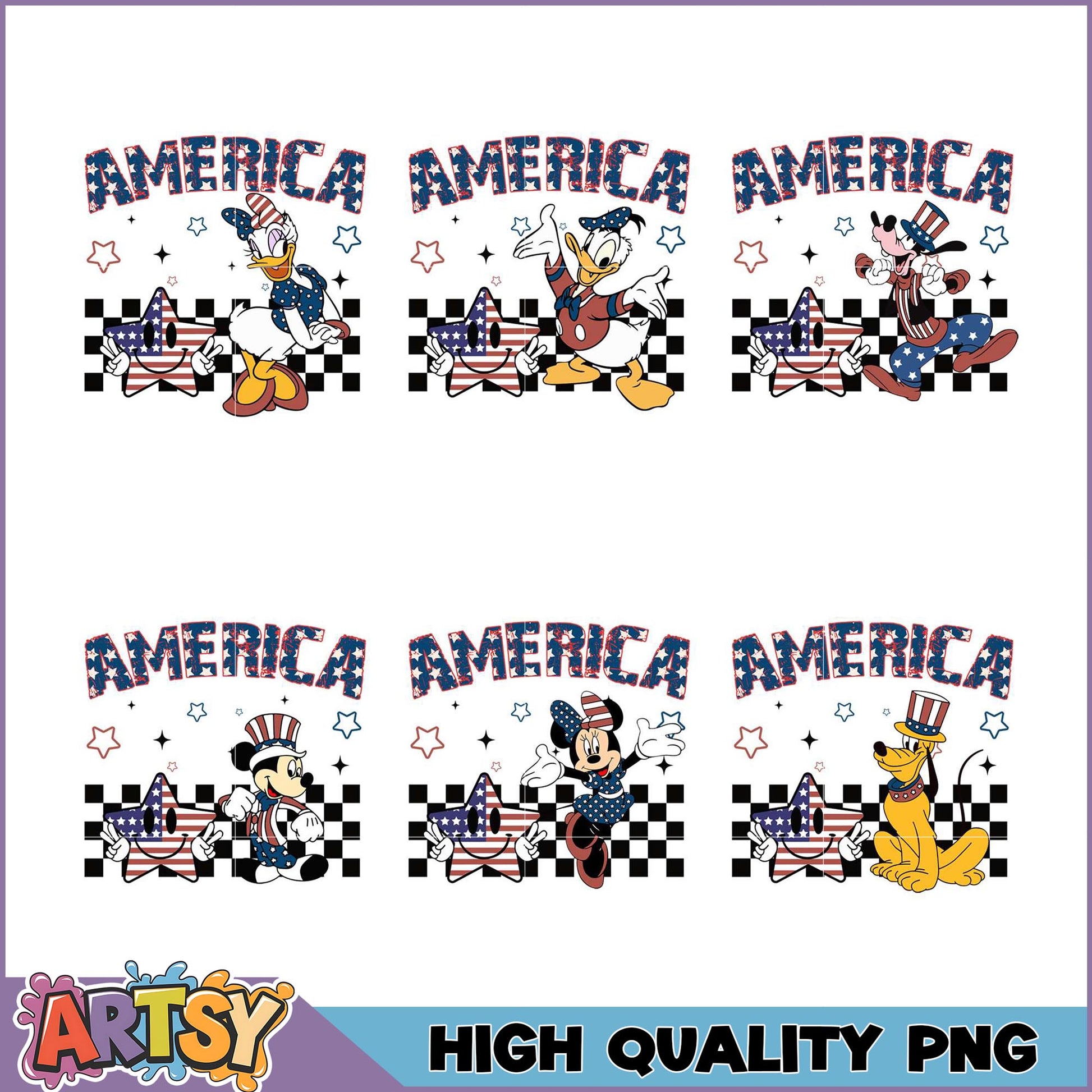 Patriotic Disney PNG Bundle High Quality Download