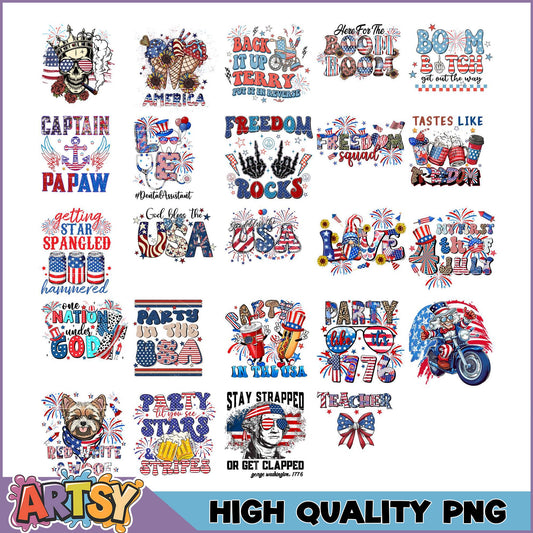 Patriotic PNG Bundle 4th of July Designs