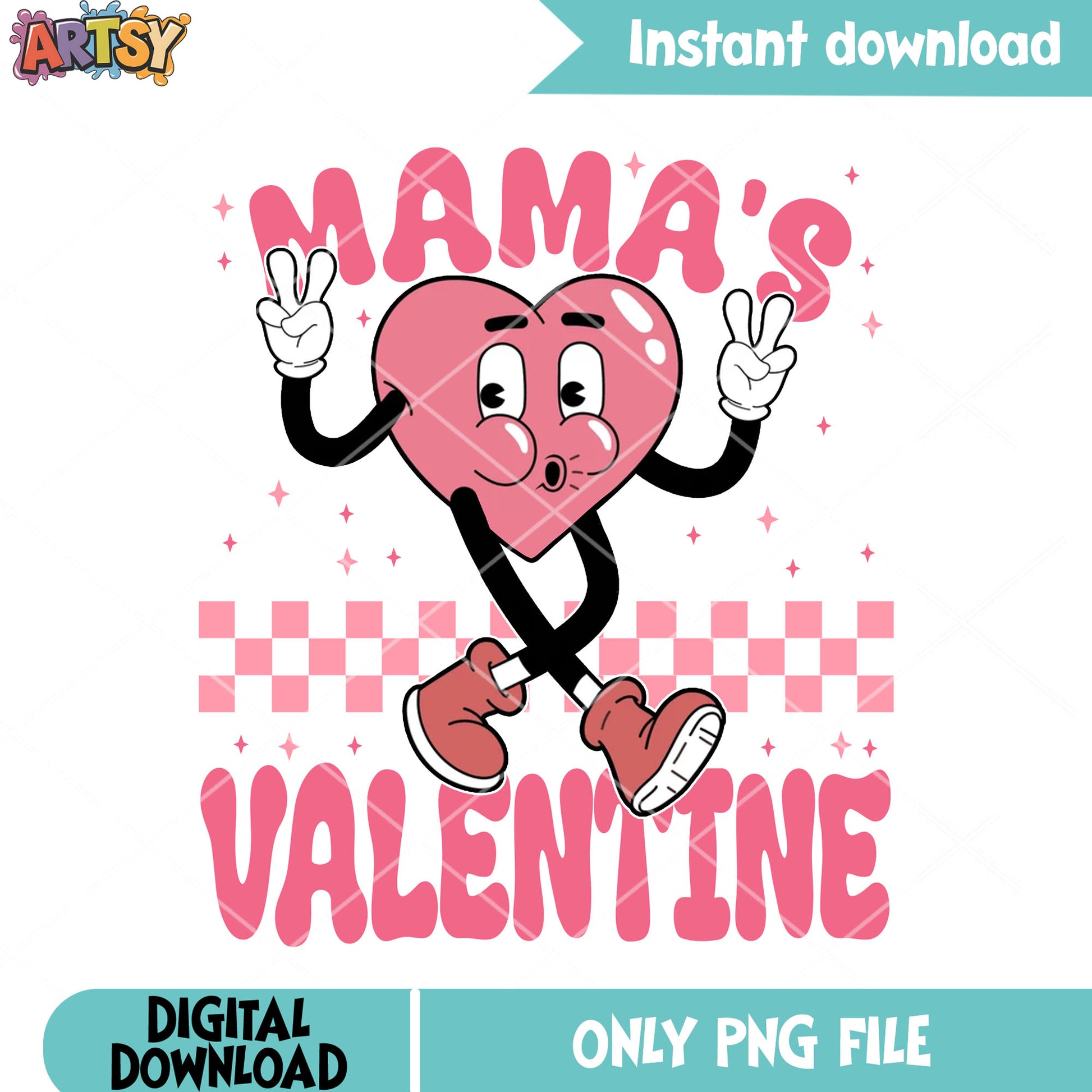 Peace sign heart valentine png, love poster png, valentine heart png