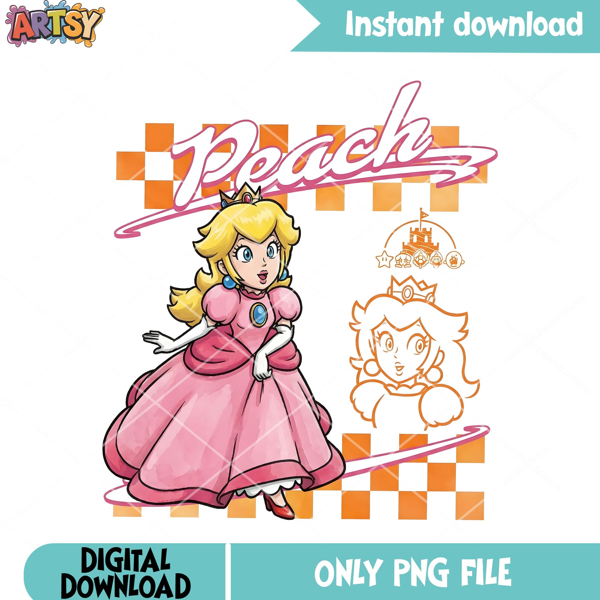 Peach princess mario png, super mario galaxy png, mario poster png