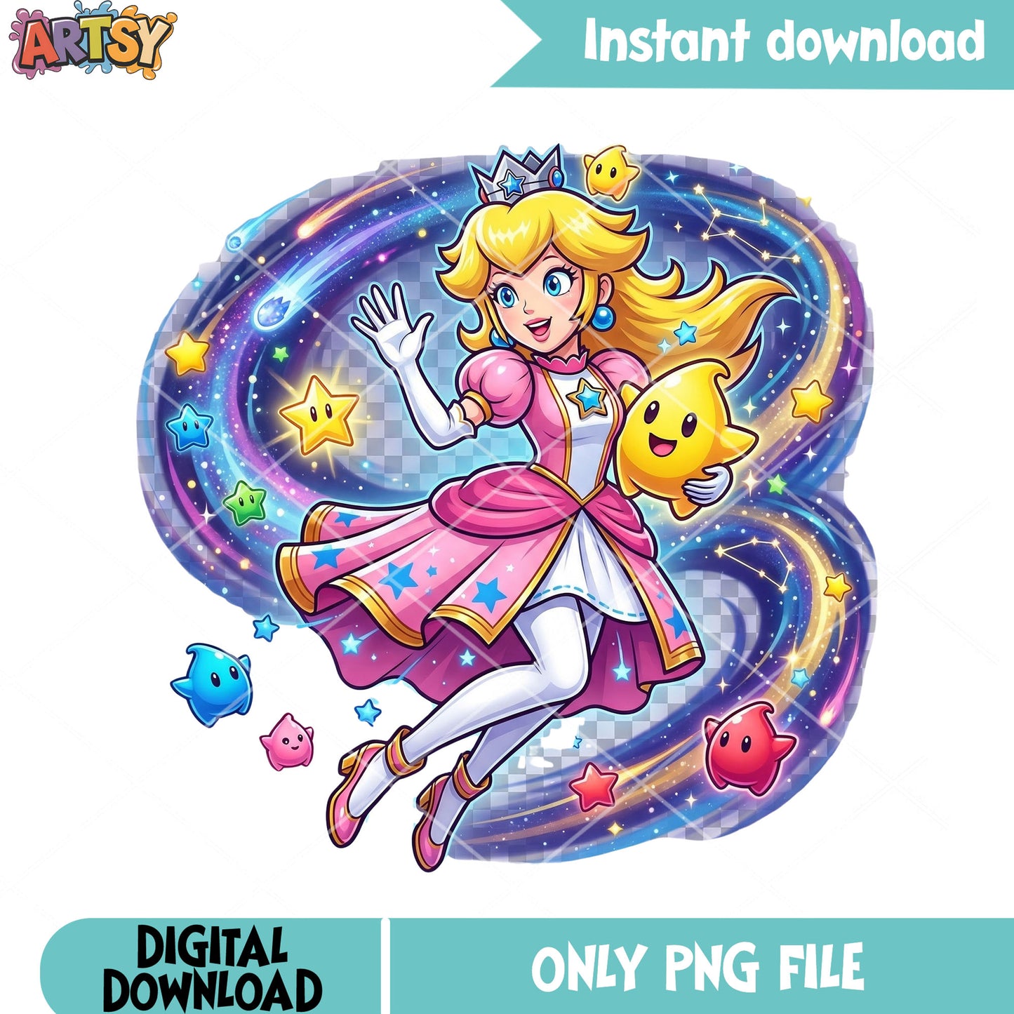 Peach vibes mario galaxy png, mario princess png, peach characters png