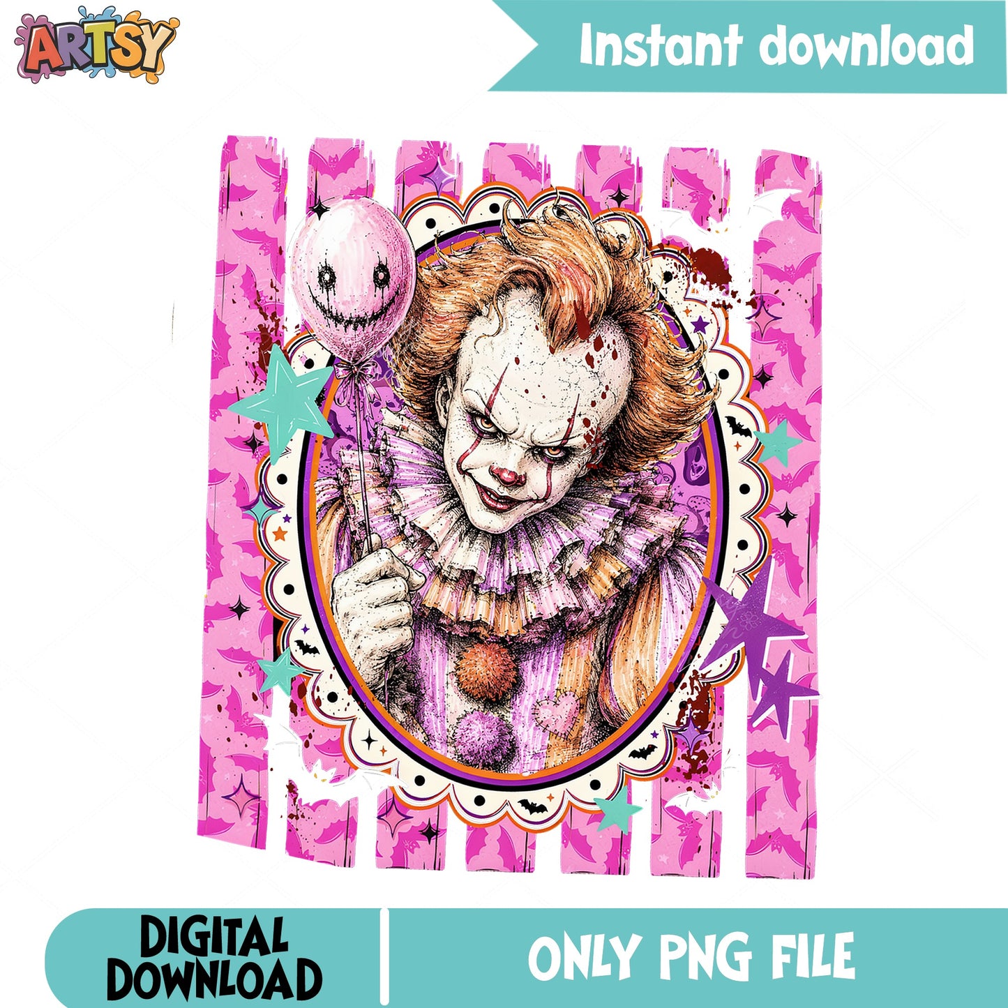 Pennywise Horror Clown Halloween PNG, IT Clown PNG, Spooky PNG