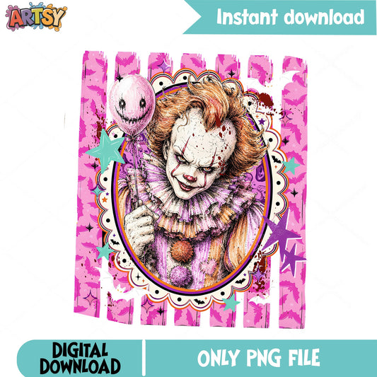 Pennywise Horror Clown Halloween PNG, IT Clown PNG, Spooky PNG
