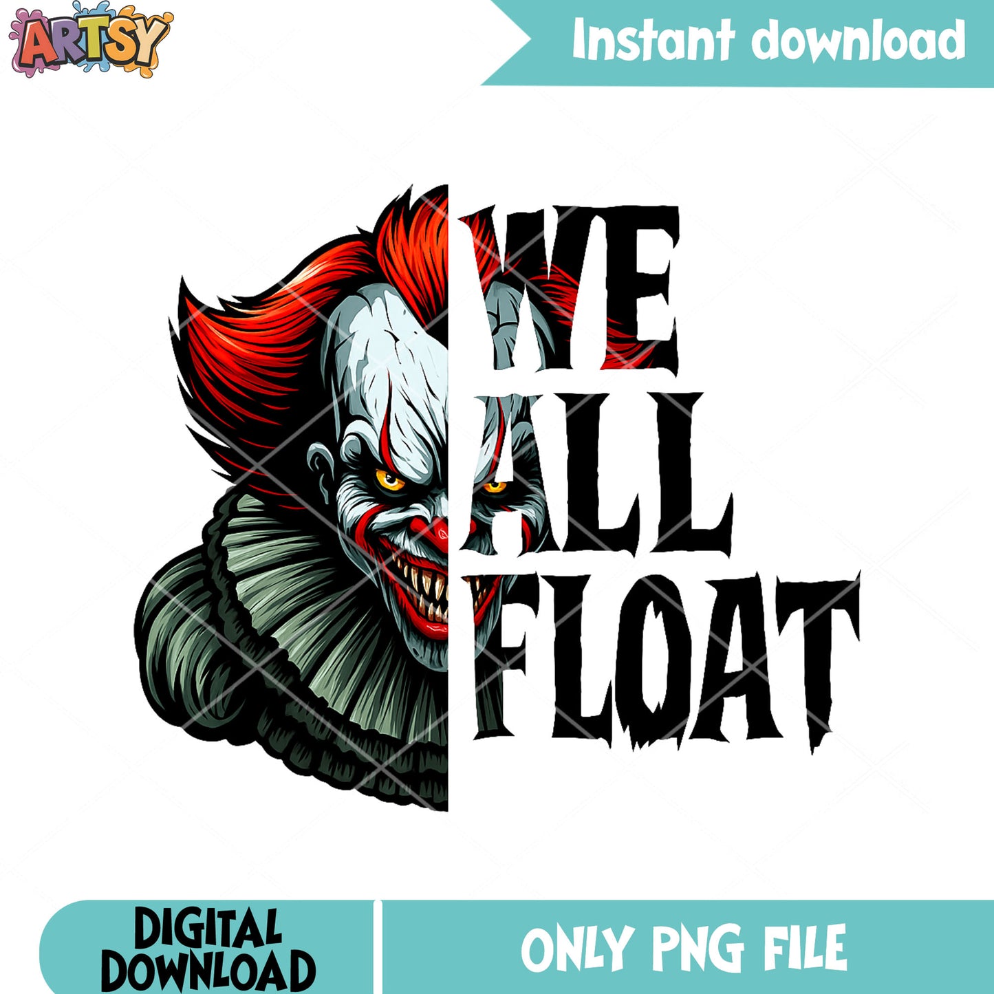 Pennywise the clown png, red hair png, halloween horror night png