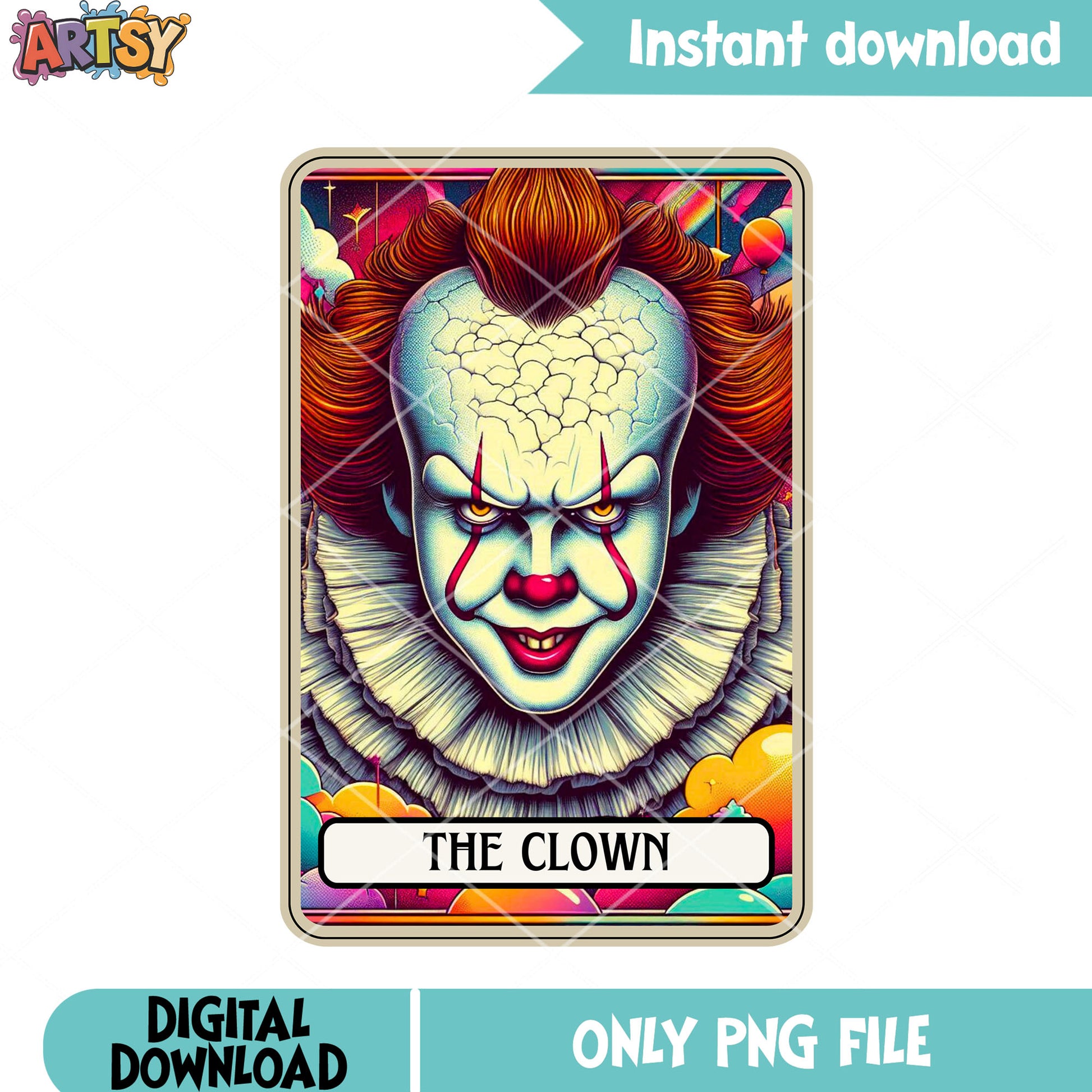 Penny wise the dancing clown png, mystic card png, art the clown png