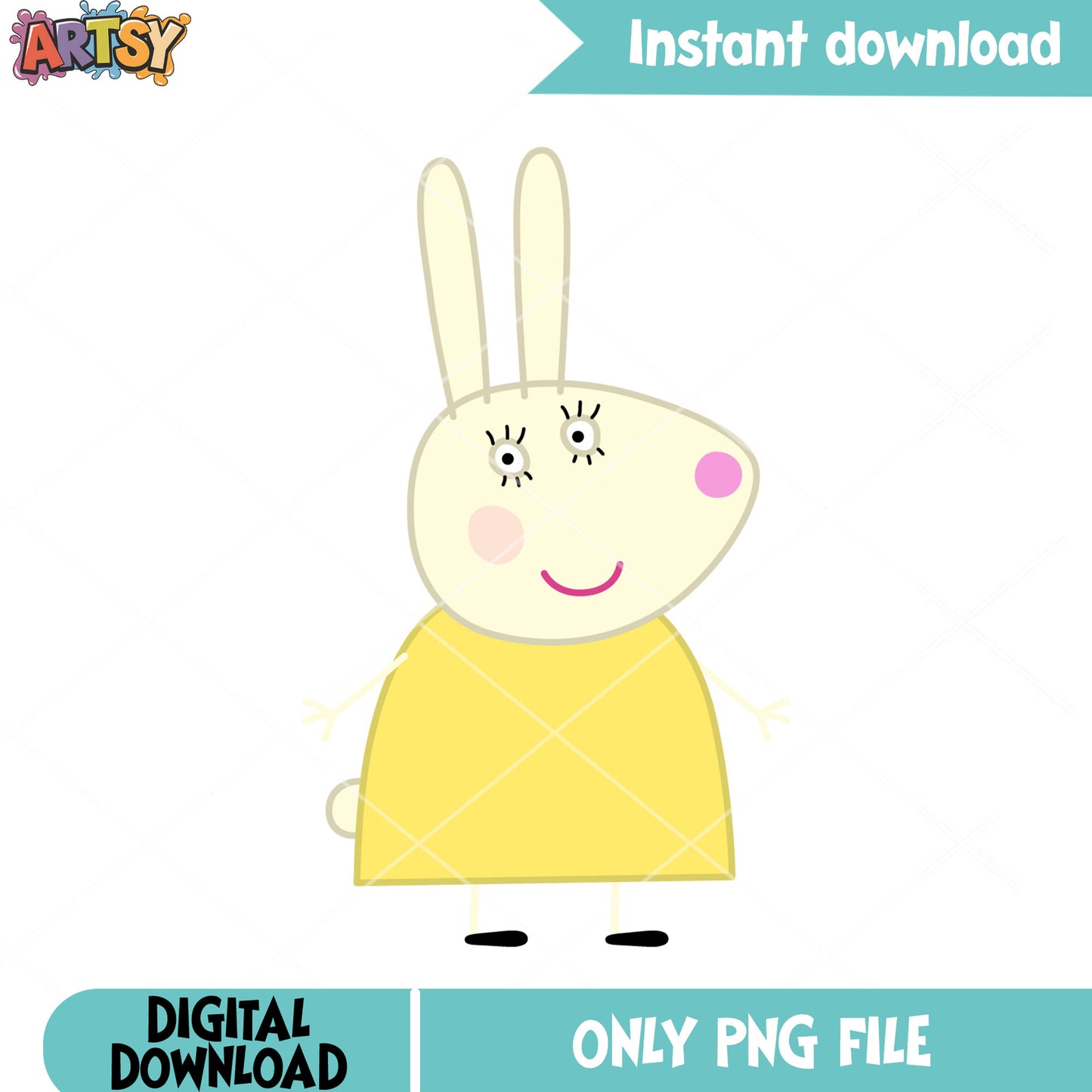 Peppa pig cartoon png,  show for kids png, Rebecca Rabbit png
