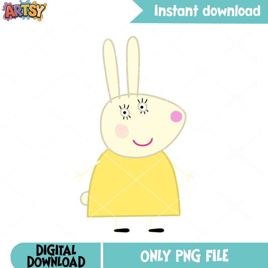 Peppa pig cartoon png,  show for kids png, Rebecca Rabbit png
