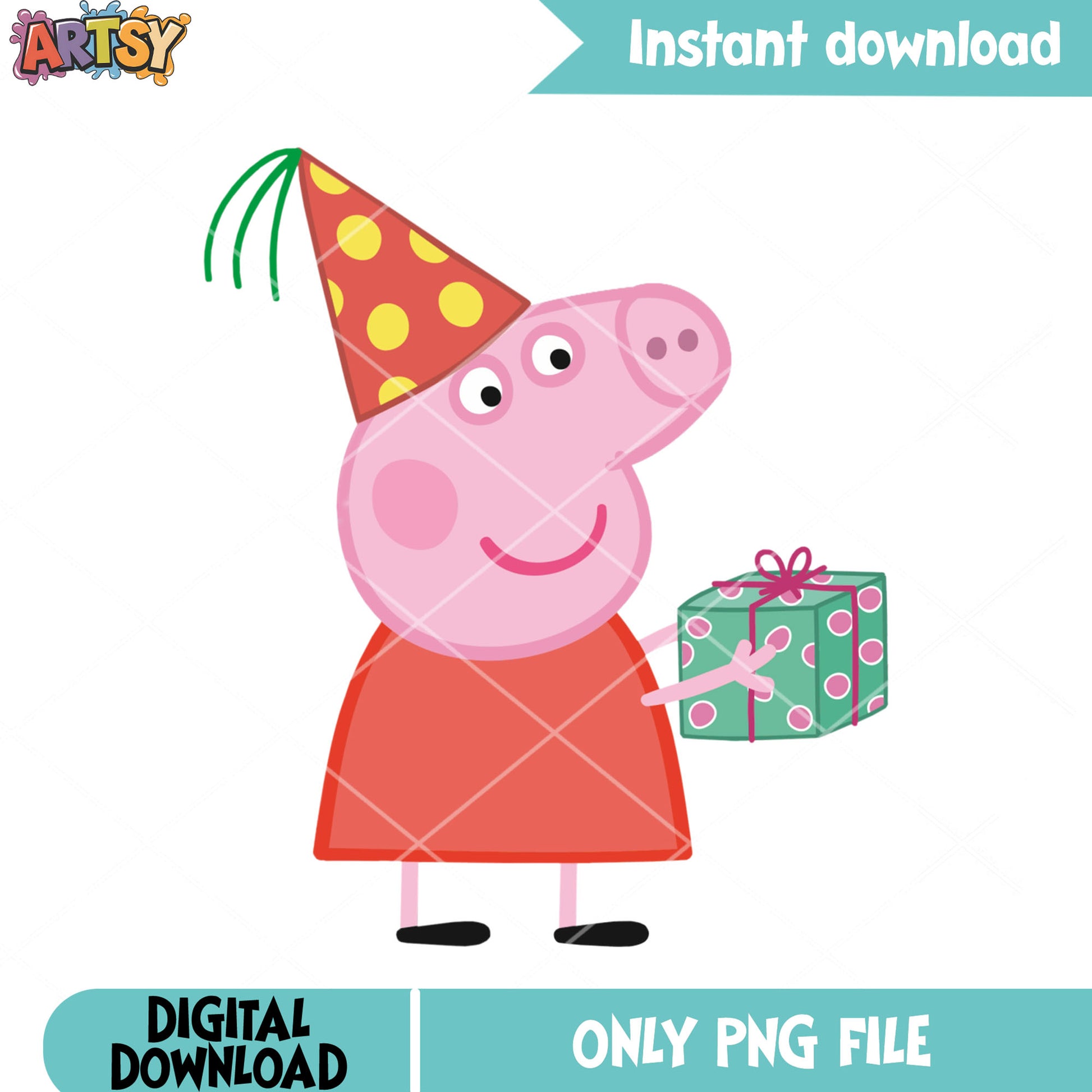 Peppa pig character png, show for kids png, birthday gifts png