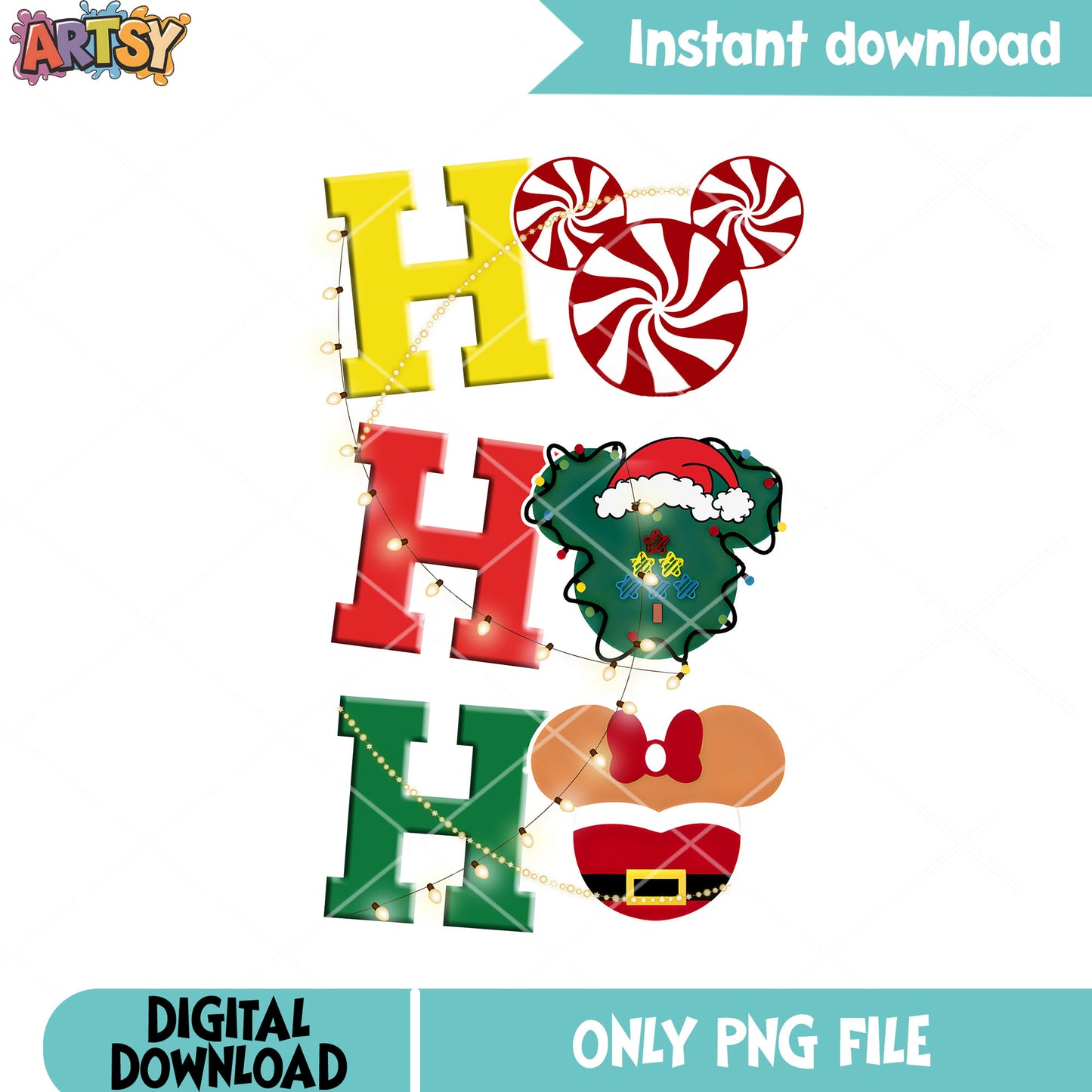 Pepper mint candy mickey png, disney christmas png, christmas png