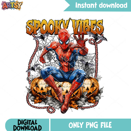 Peter parker spopky png, scary wicker pumpinpng, marvel halloween png
