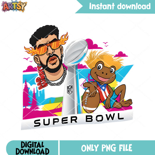Peurto rico national football png, super bowl lx png, nfl mascot png
