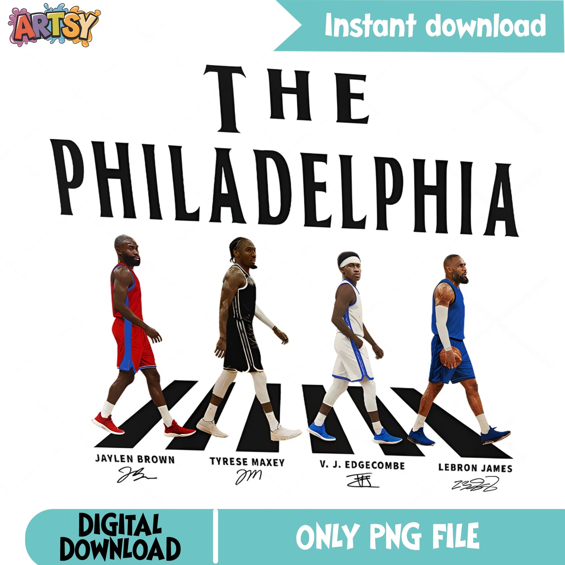 Philadelphia 76ers Abbey Road PNG, NBA Basketball PNG, Sixers PNG