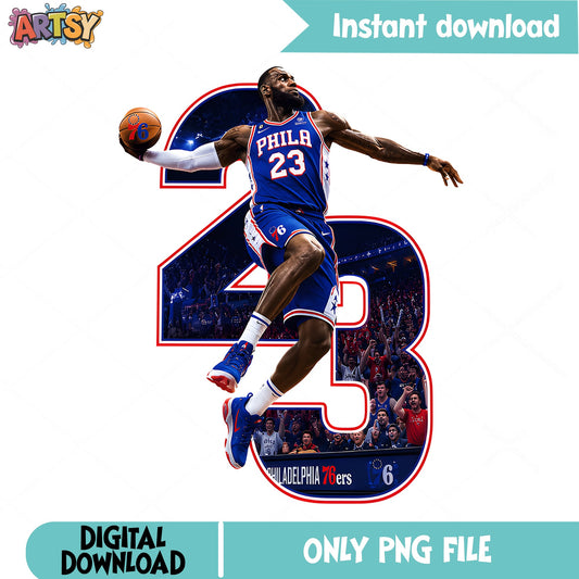 Philadelphia 76ers Basketball Player PNG, NBA Sports PNG, Sixers PNG