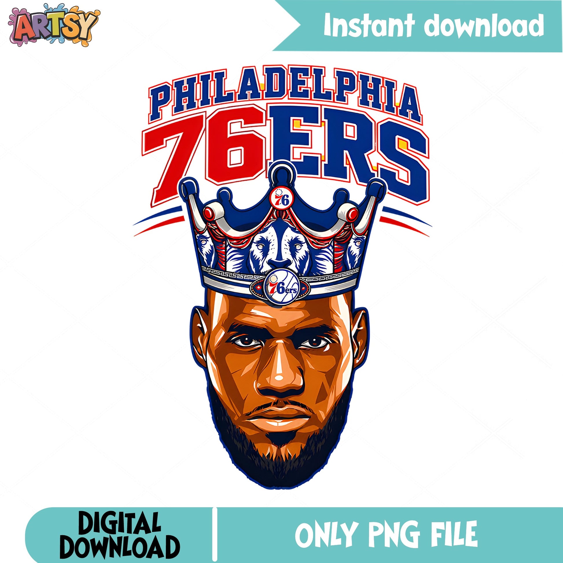 Philadelphia 76ers King Crown PNG, Sixers Basketball PNG, NBA PNG