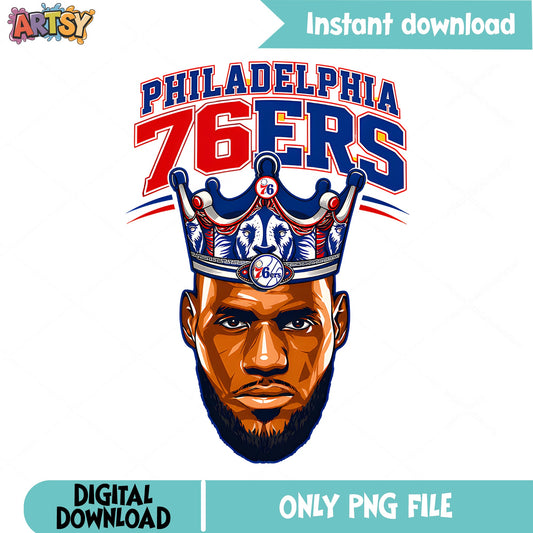 Philadelphia 76ers King Crown PNG, Sixers Basketball PNG, NBA PNG