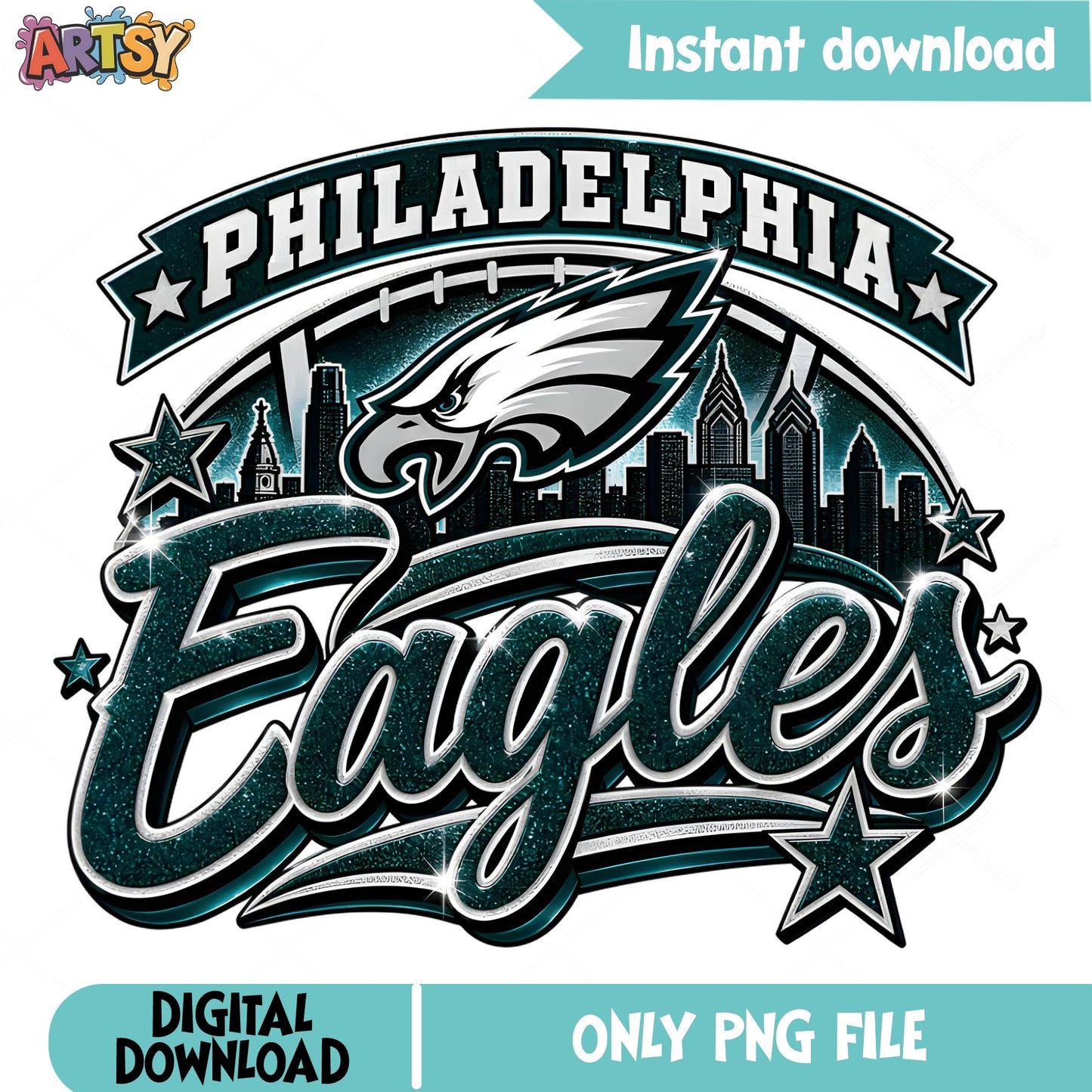 Philadelphia Eagles PNG, Eagles Football Skyline PNG, NFL PNG