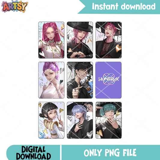 Photocard kpop huntrx poster png, kpop huntrx png, photocard png