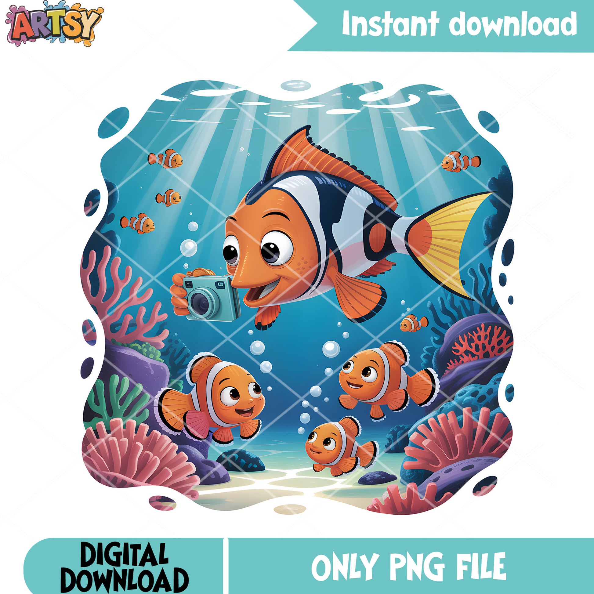Photograph fish png, disney poster png, finding nemo png