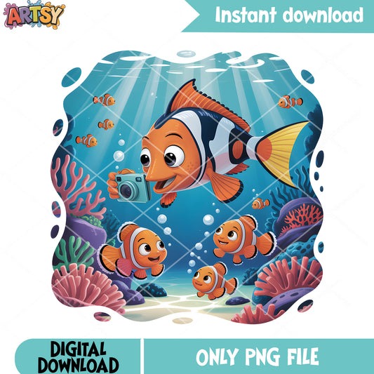 Photograph fish png, disney poster png, finding nemo png