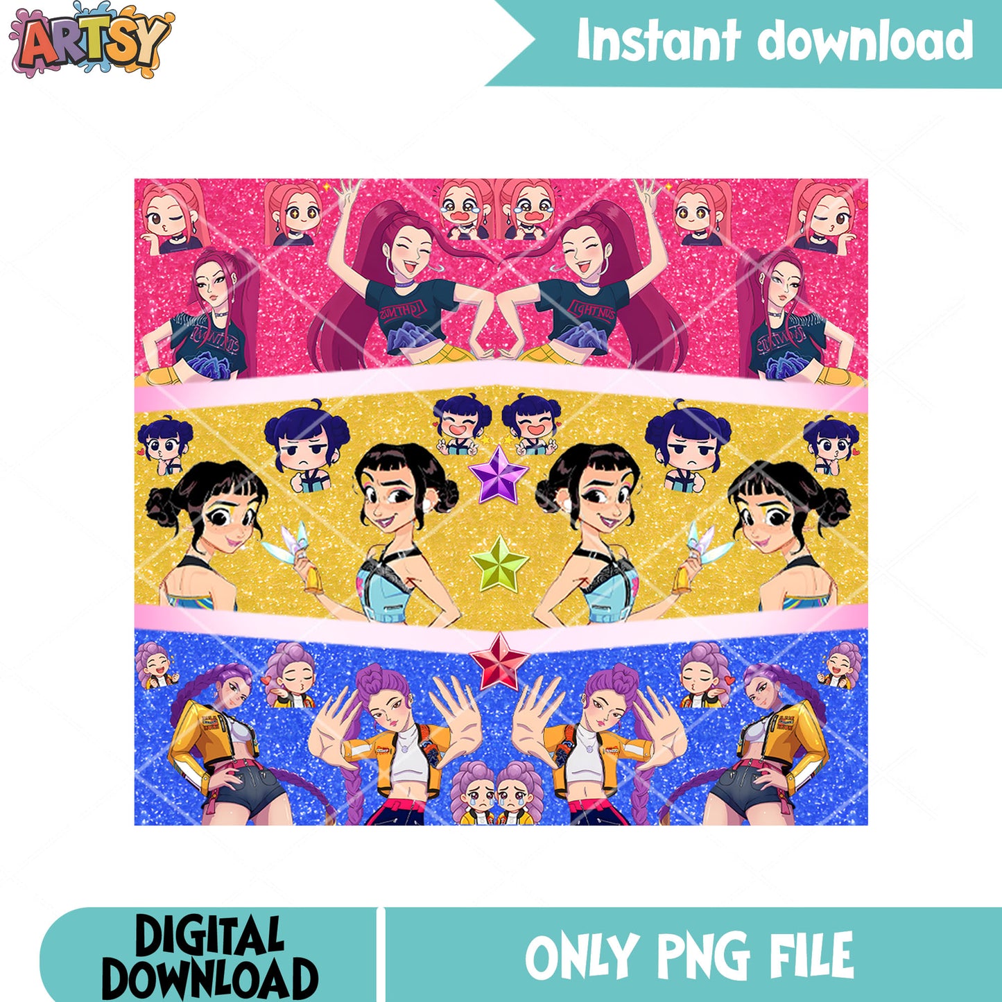 Pick the huntrix png, huntrix girls png, kpop demon hunters png