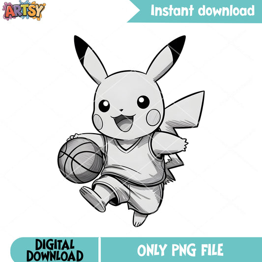 Pikachu basketball love png, pikachu png, game freak company​ png