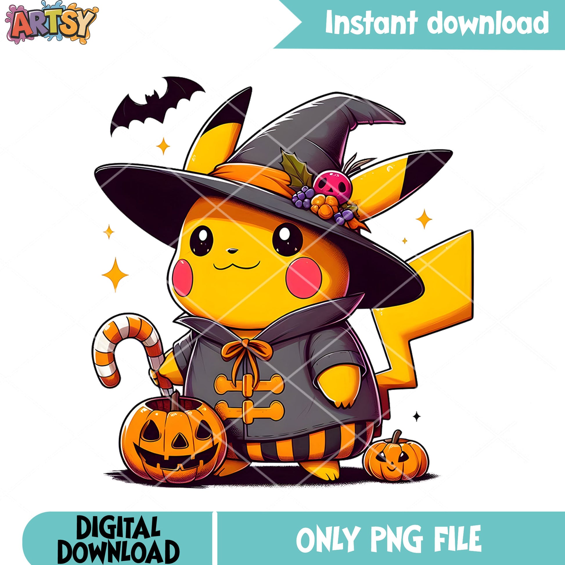 Pikachu sacry pumpkinpng, halloween nintendo png, witch costume  png