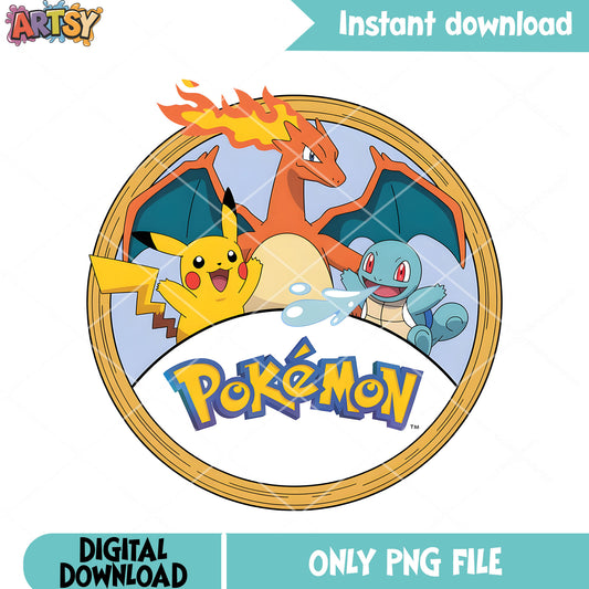 Pikachu suirtle charizard png, pokemon stickers png, pokemon charizard png