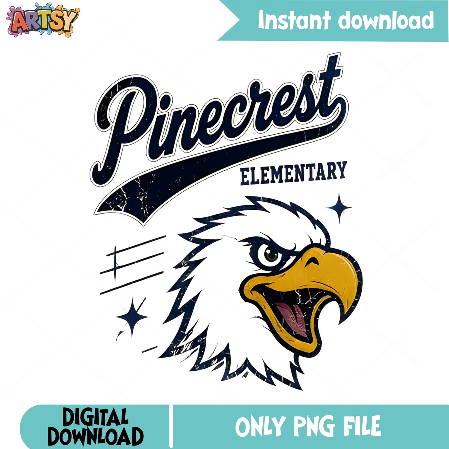 Pinecrest Elementary Eagle Mascot PNG, School Spirit PNG, Eagle PNG