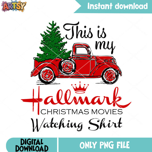 Pine tree christmas truck png, merry christmas png, christmas tree png