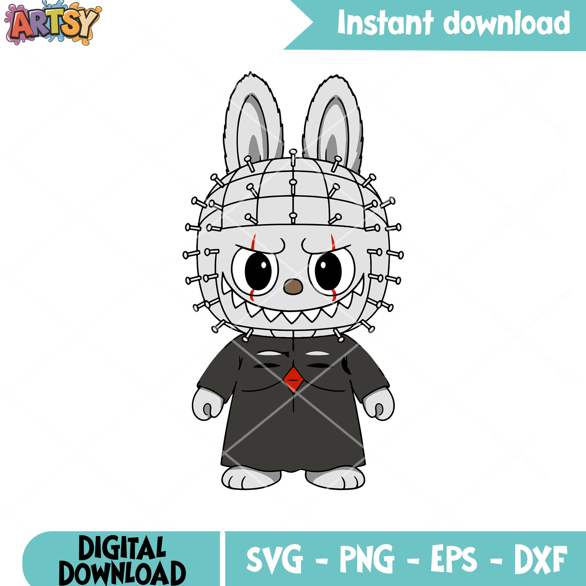Pinhead labubu svg, horror labubu svg, halloween labubu svg – Artsysvg