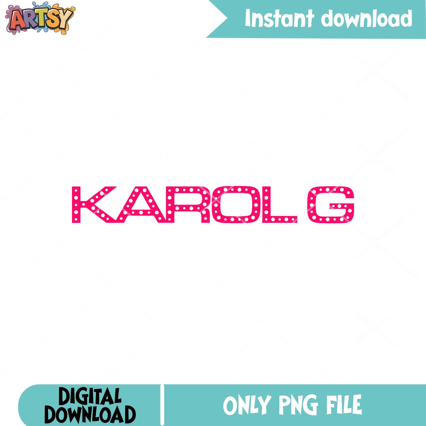 Pink Karol g logo png, karol g singer png, karol g name png