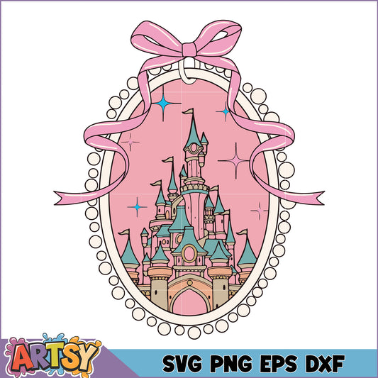 Pink Princess Castle SVG Design