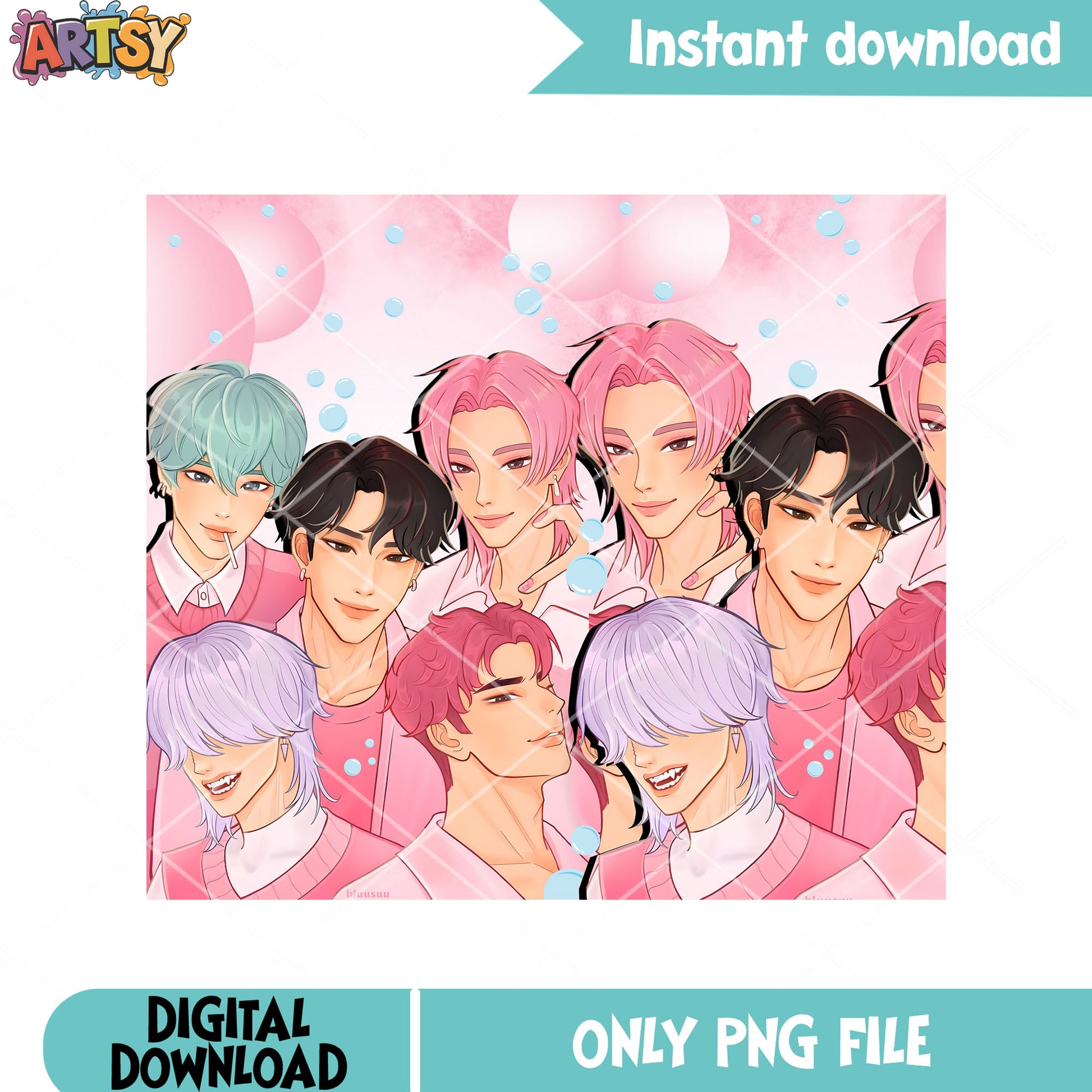 Pink aura kpop boys  png, kpop movie png, kpop demon hunters png