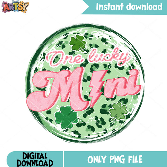 Pink bolt mini clover png, patricks clover png, st patricks png