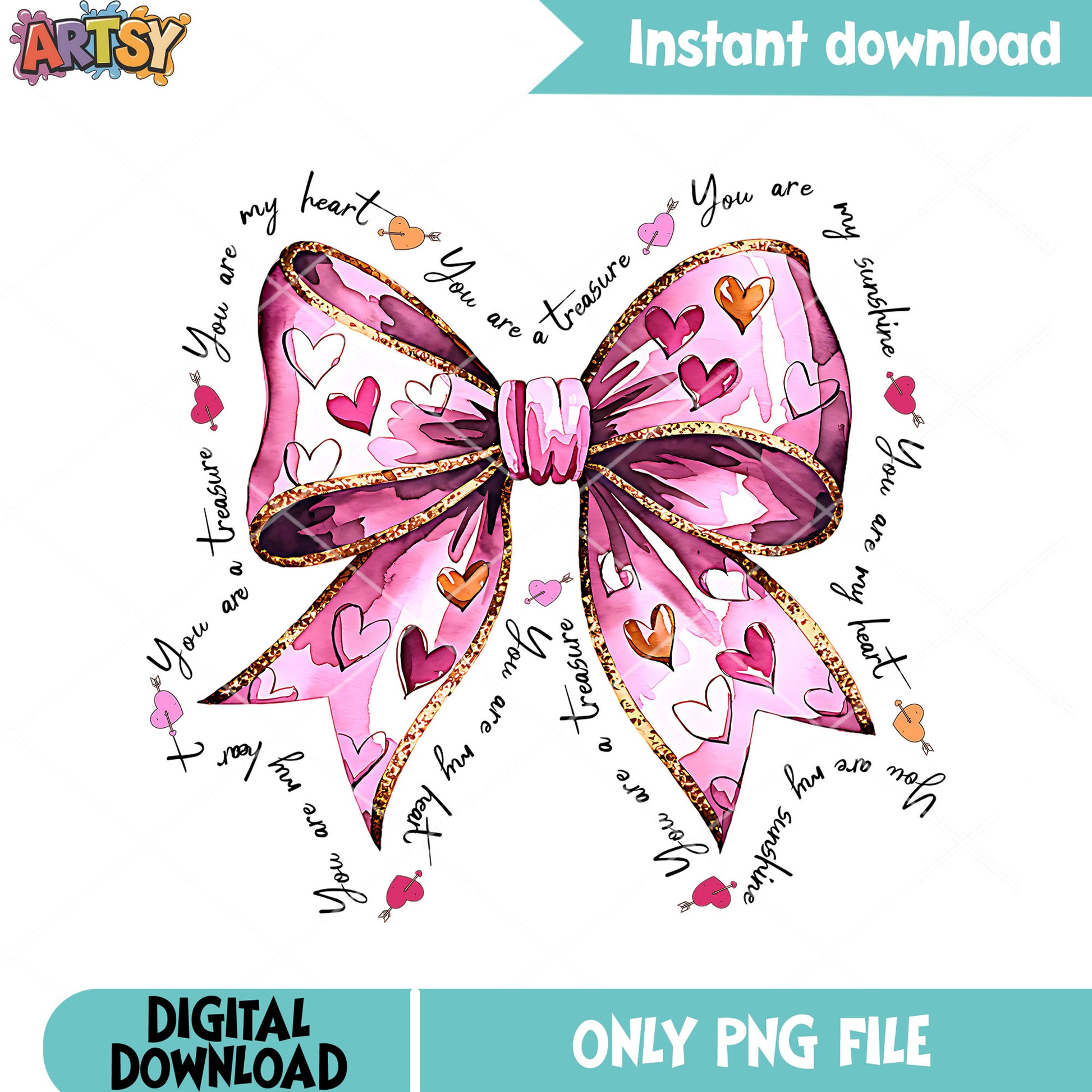Pink bow gift for valentine png, valentines day png, valentines png