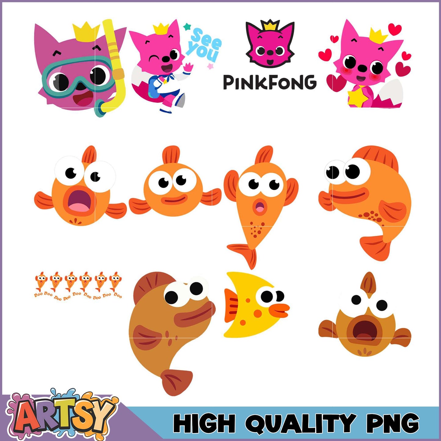 Pinkfong PNG Bundle High-Quality Images