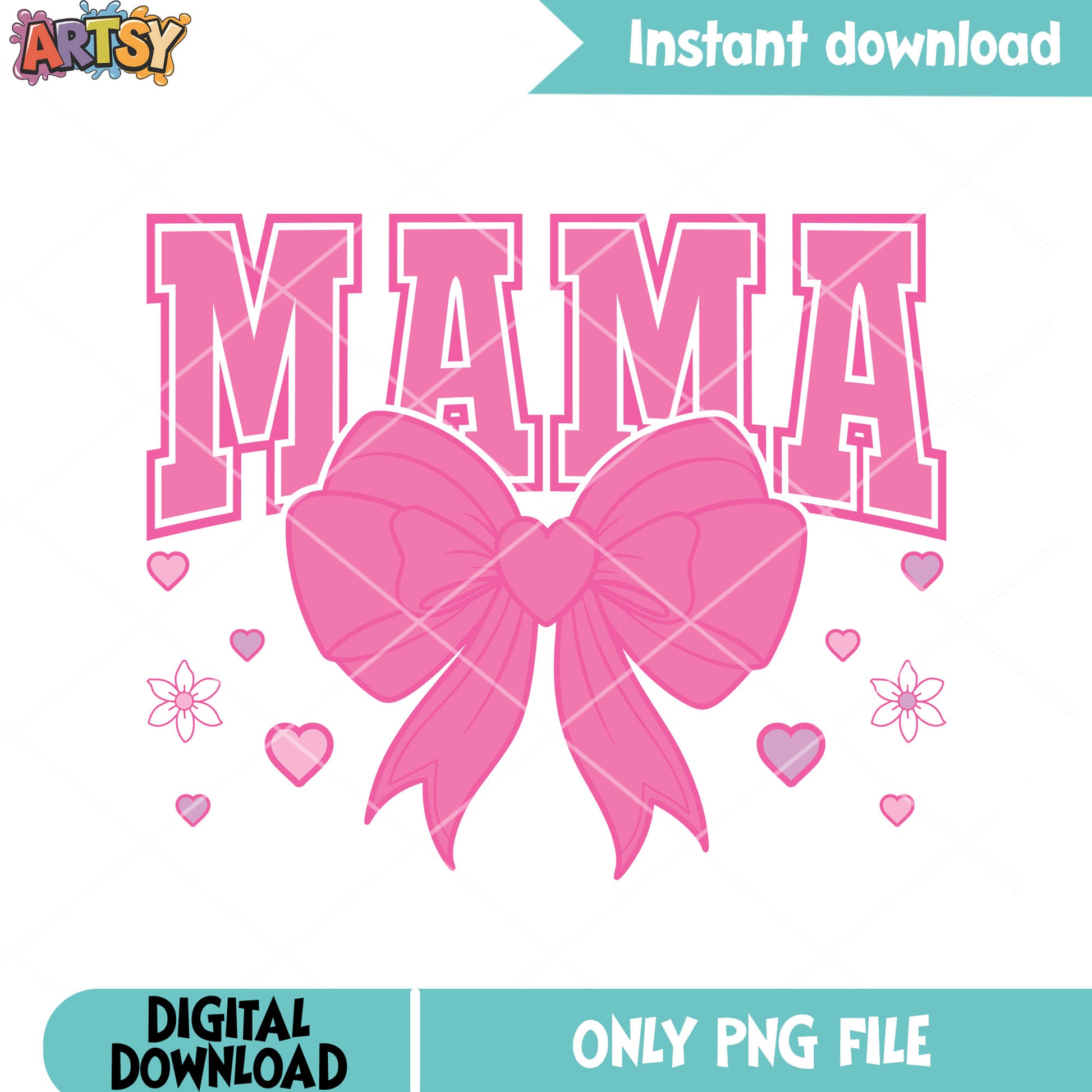 Pink gift for mama poster png, love vibes png, valentine vibes png