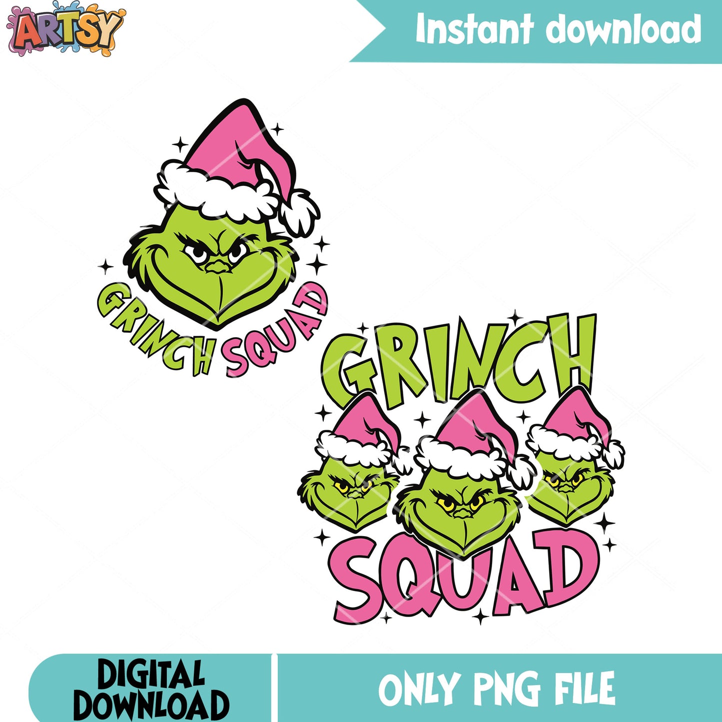 Pink grinch funny cutting png, picture funny png, four grinch png