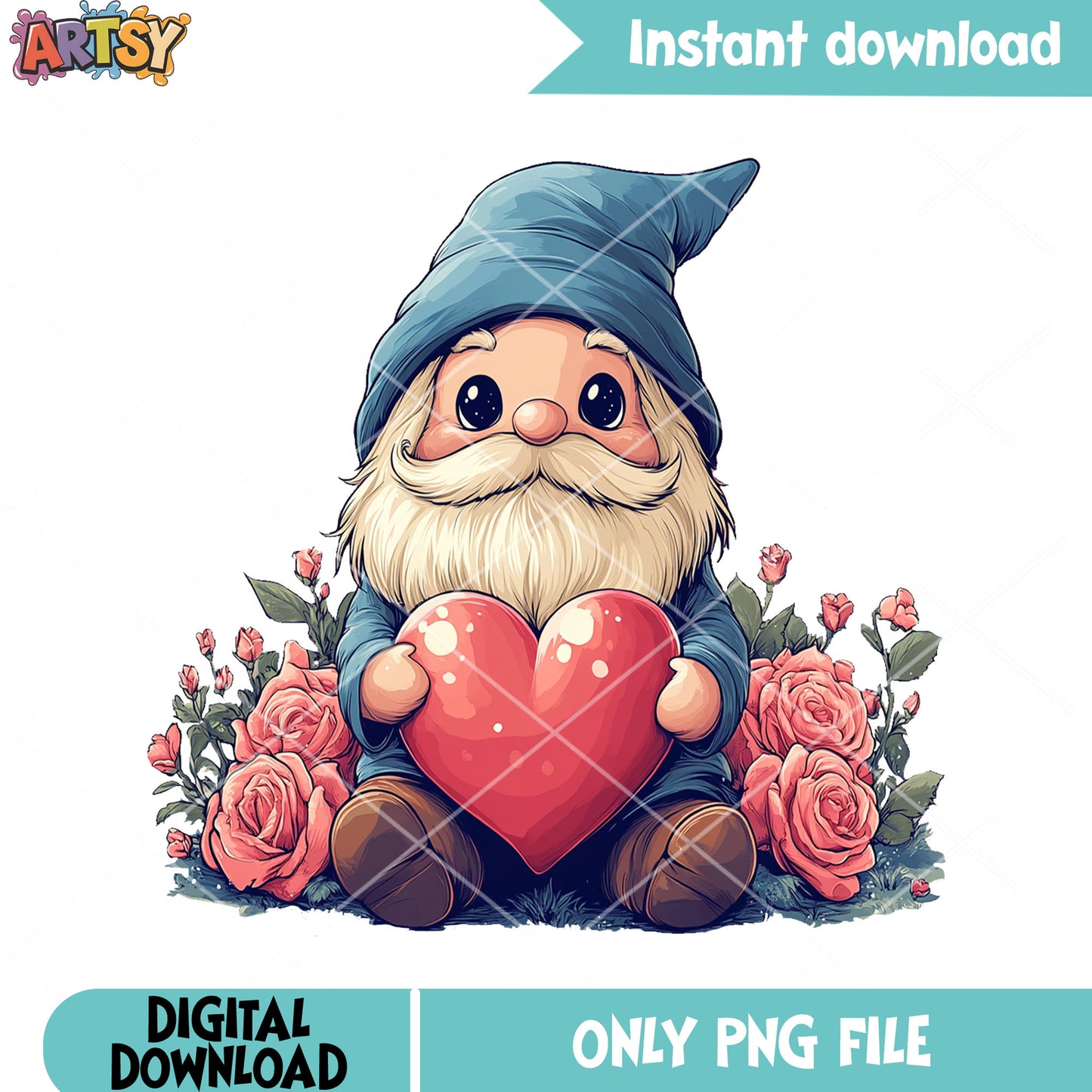 Pink heart valentines gnome png, funny valentines png, valentine gifts png