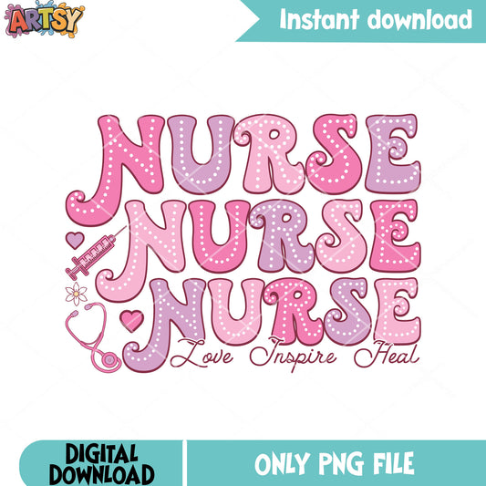 Pink nurse valentine love png, valentine png, valentine season png