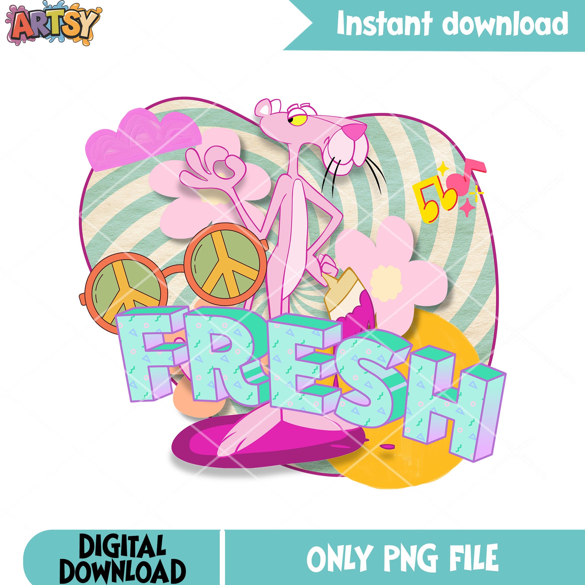 Pink panther cartoon png, dj fresh pink panther​ png